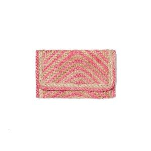 EXPRESS Bright Pink Jute Foldover Clutch NWT